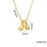 Bubble Letter Initial Pendant Necklace