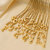 Bubble Letter Initial Pendant Necklace